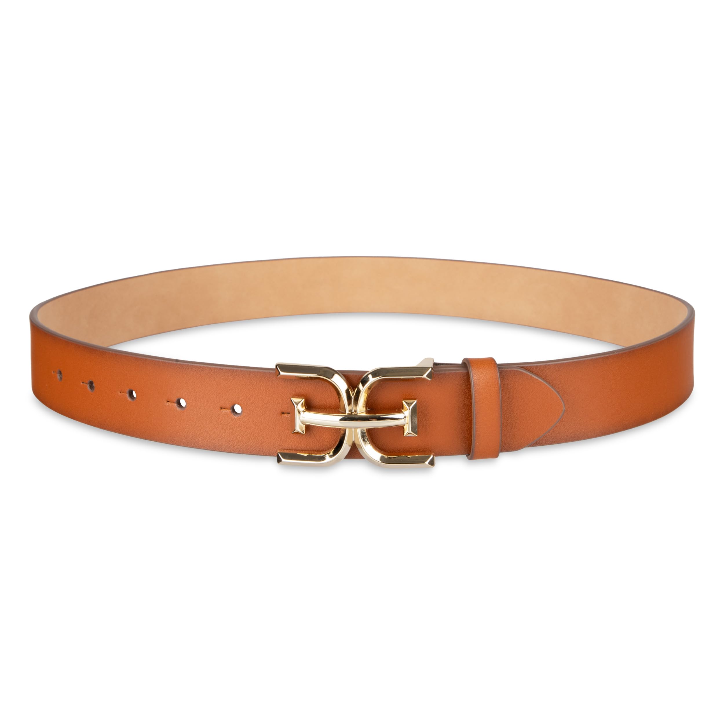Sam Edelman Women's Casual Double-E Logo Plaque Buckle Leather Belt for Jeans and Trousers - Image 4