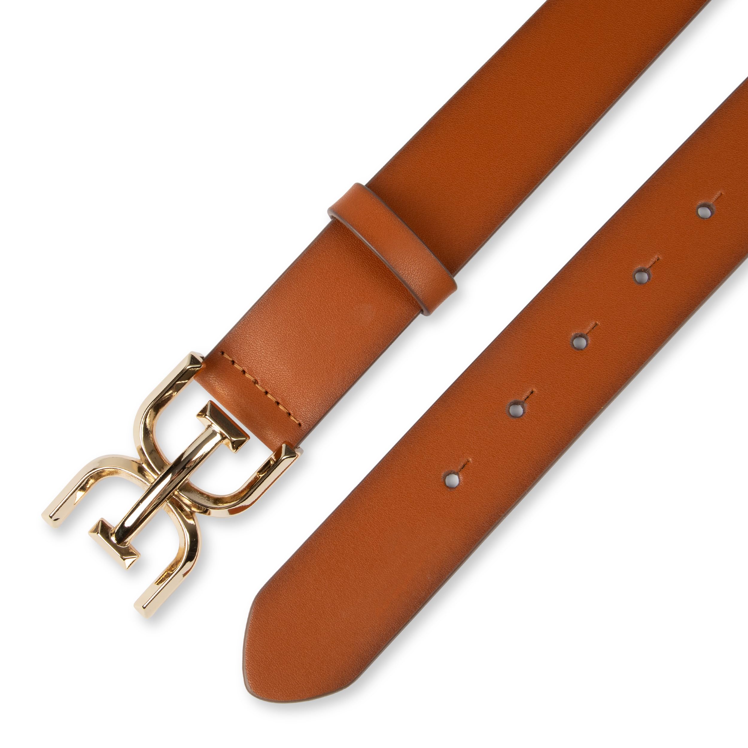 Sam Edelman Women's Casual Double-E Logo Plaque Buckle Leather Belt for Jeans and Trousers - Image 5