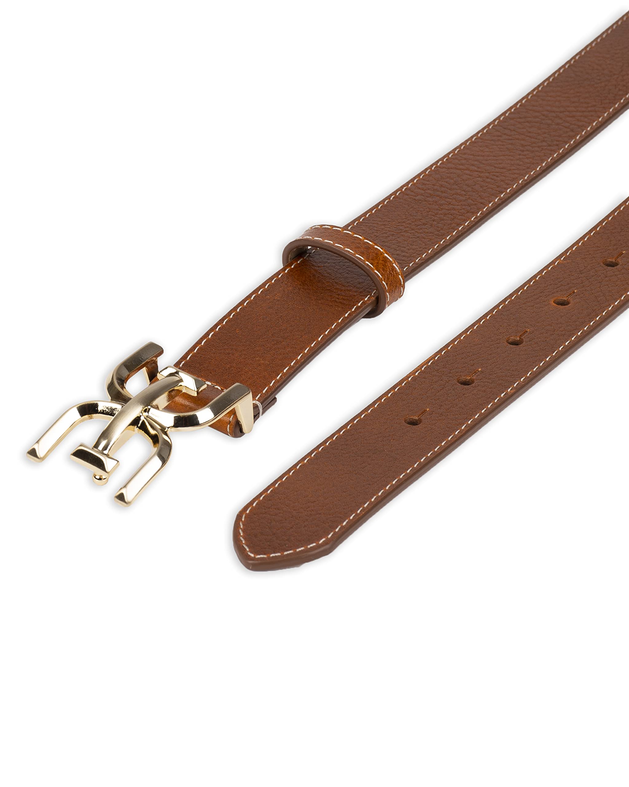 Sam Edelman Women's Fashion Double-E Plaque Logo Buckle Slim Textured Belt for Jeans, Dresses and Trousers - Image 3