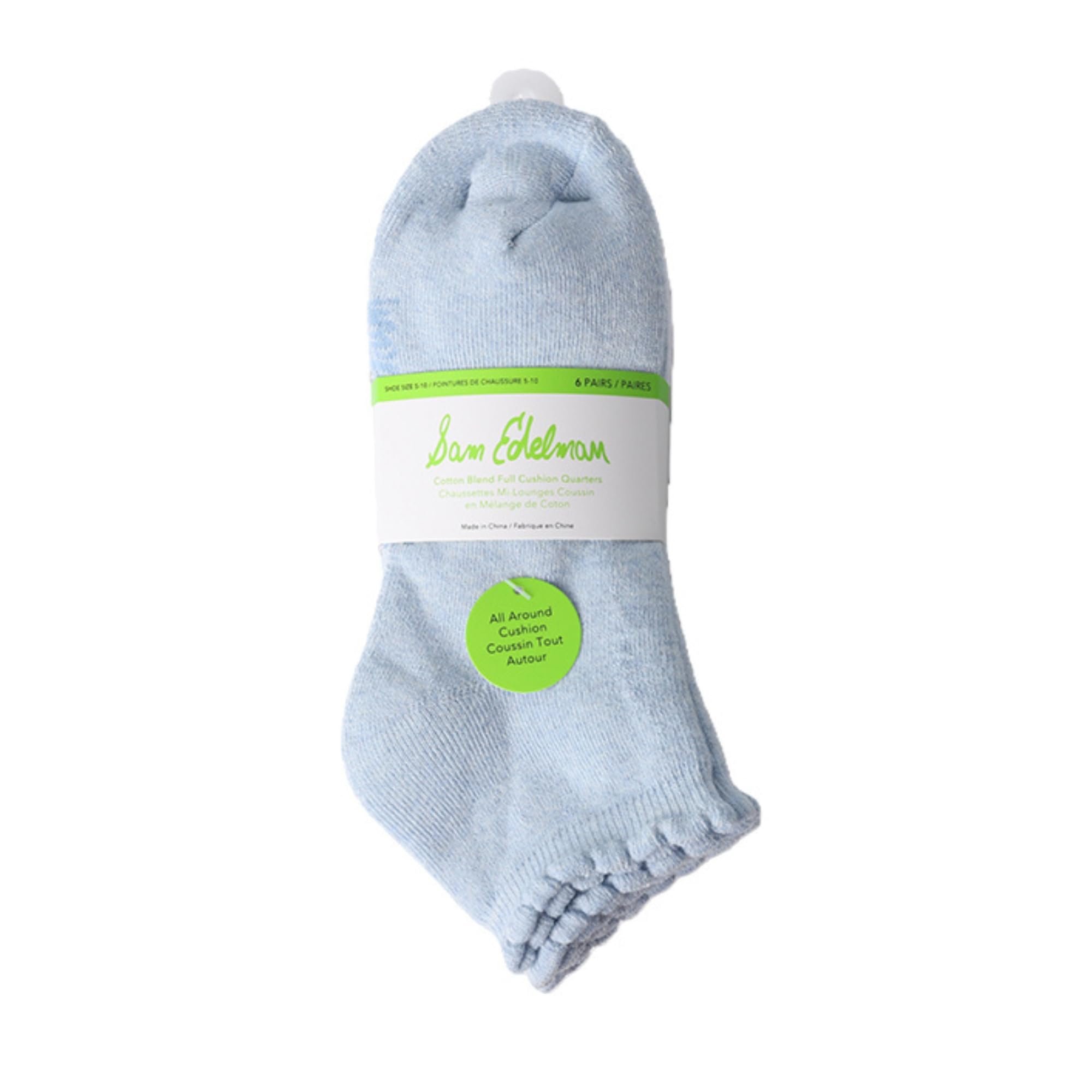 Sam Edelman Women’s Quarter Socks - 6 PK Cushioned Cotton Scalloped Edge Socks - Image 4