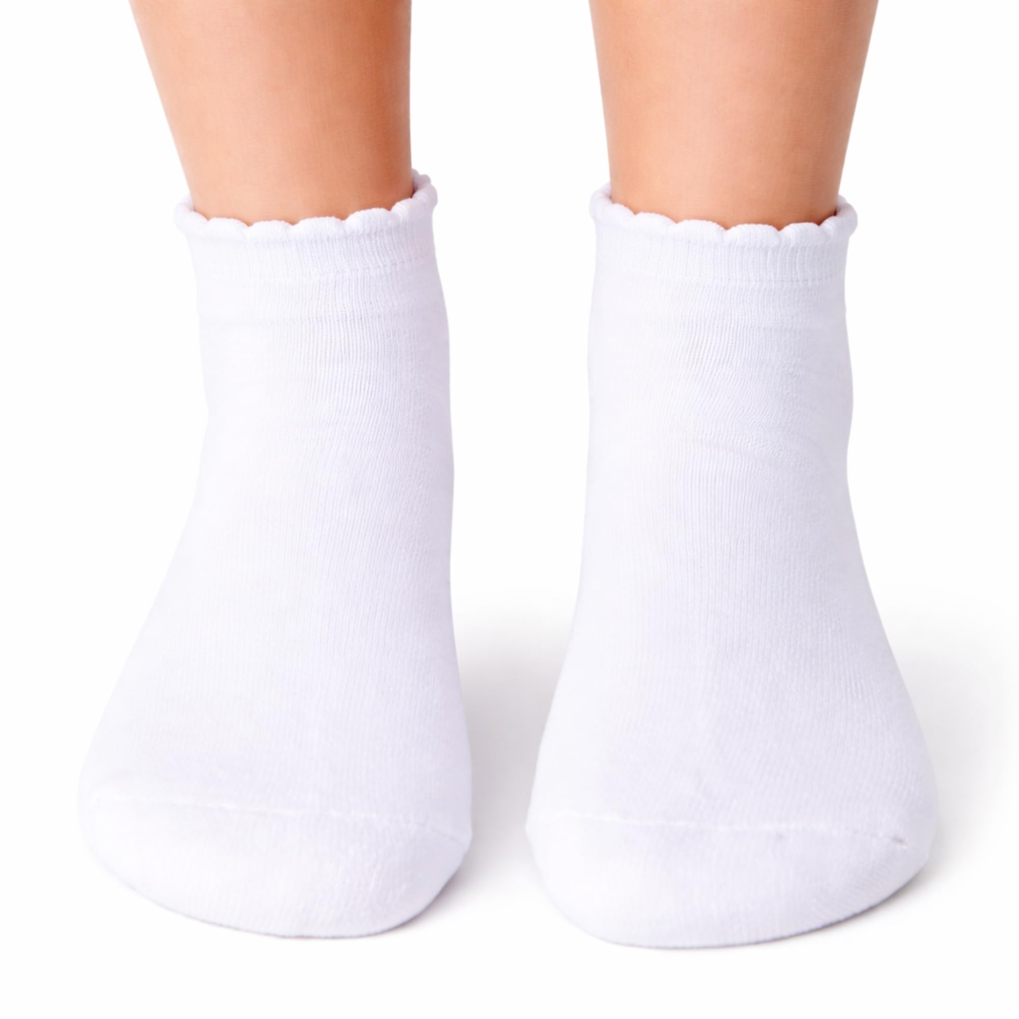 Sam Edelman Women’s Quarter Socks - 6 PK Cushioned Cotton Scalloped Edge Socks - Image 6