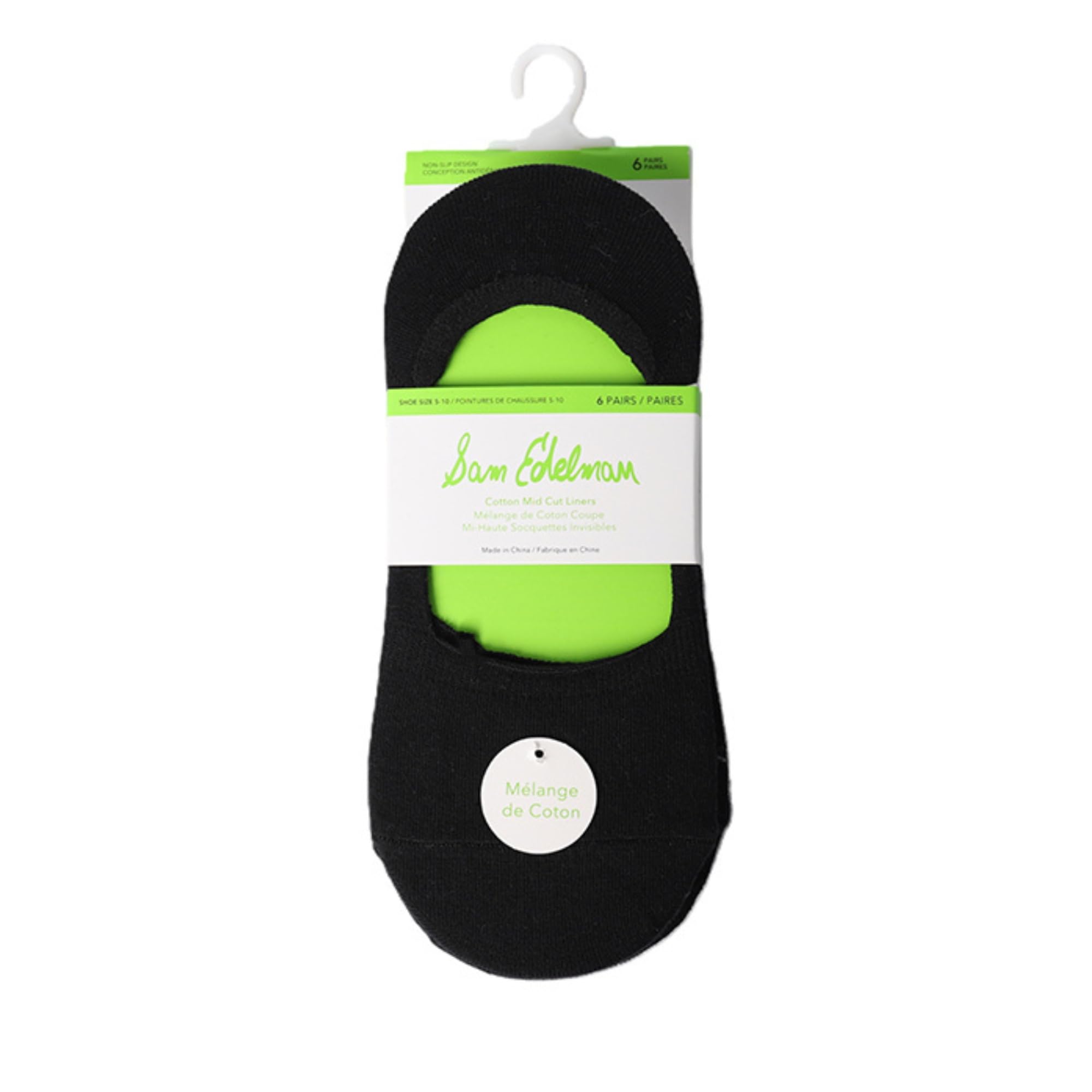 Sam Edelman Women’s Socks - 6 PK Cotton Invisible Mid-Cut Liner Socks - Image 4