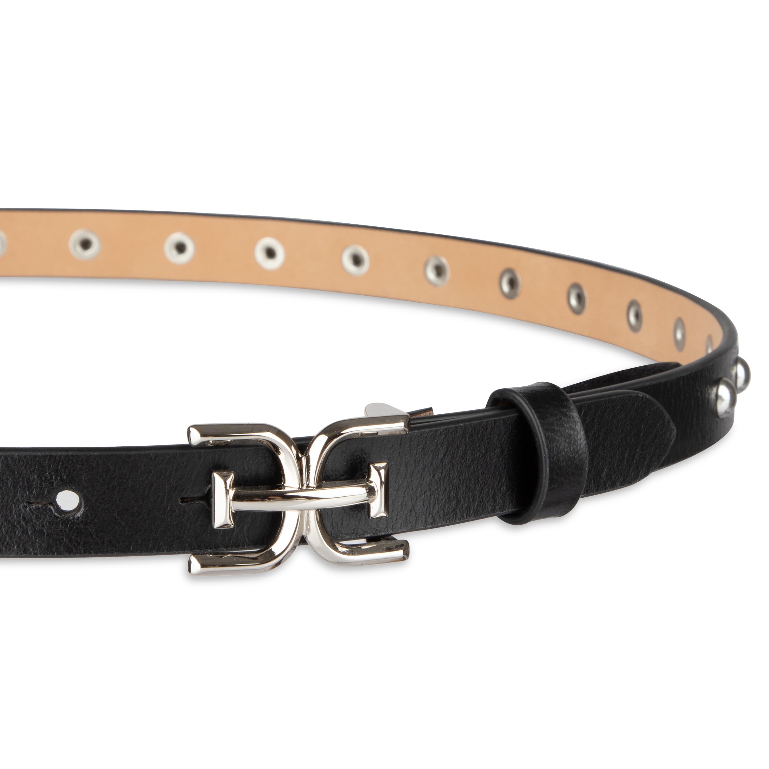 Sam Edelman womens Double-e Plaque Logo Buckle Skinny Fashion Trouser Belt - Image 3