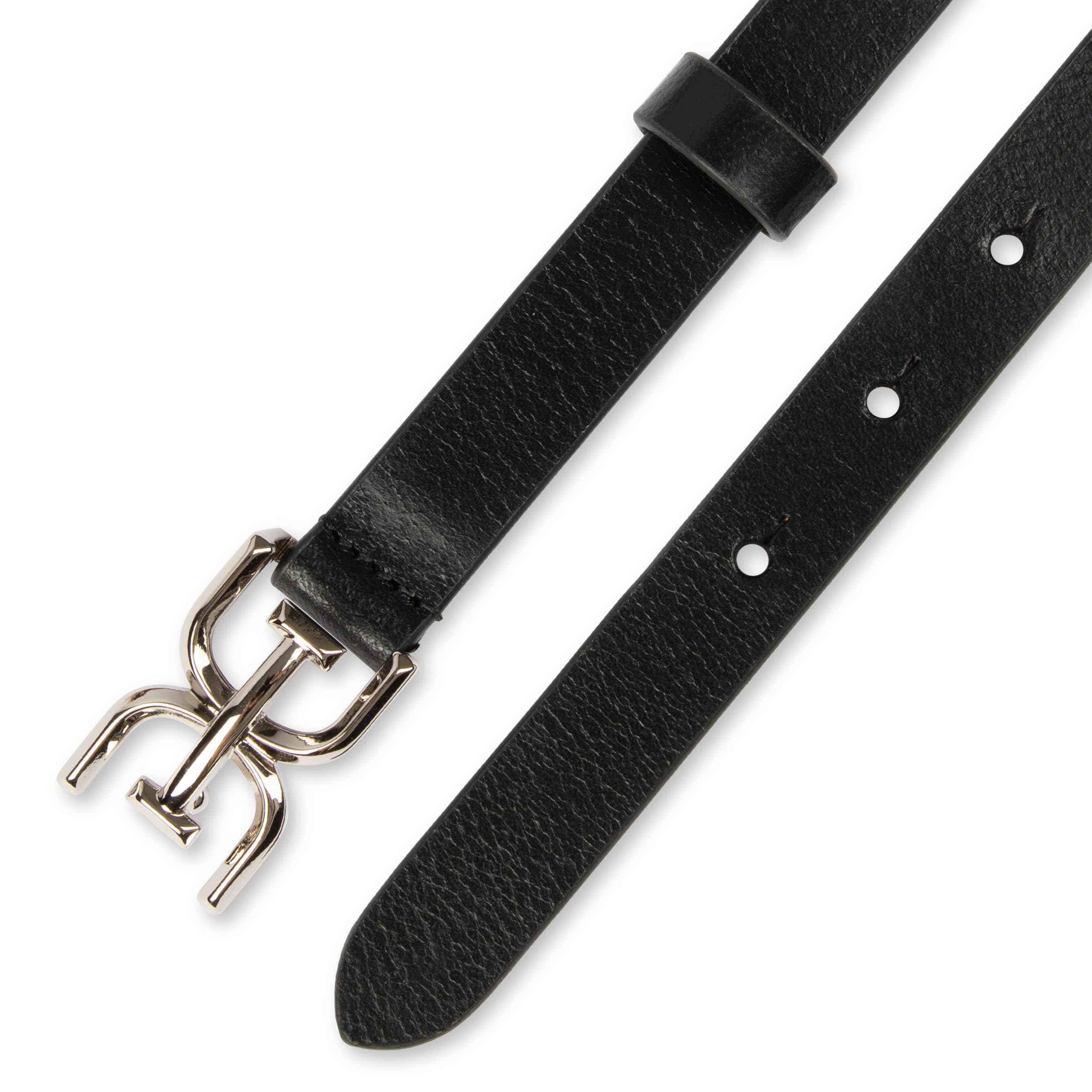 Sam Edelman womens Double-e Plaque Logo Buckle Skinny Fashion Trouser Belt - Image 5